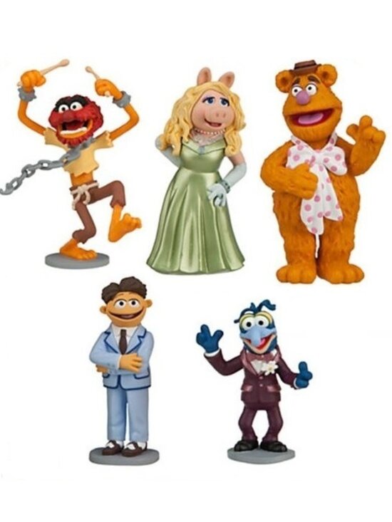 Other - Muppets Ms Piggy Gonzo Playset 5 Figure Cake Topper Toy Set Collectible